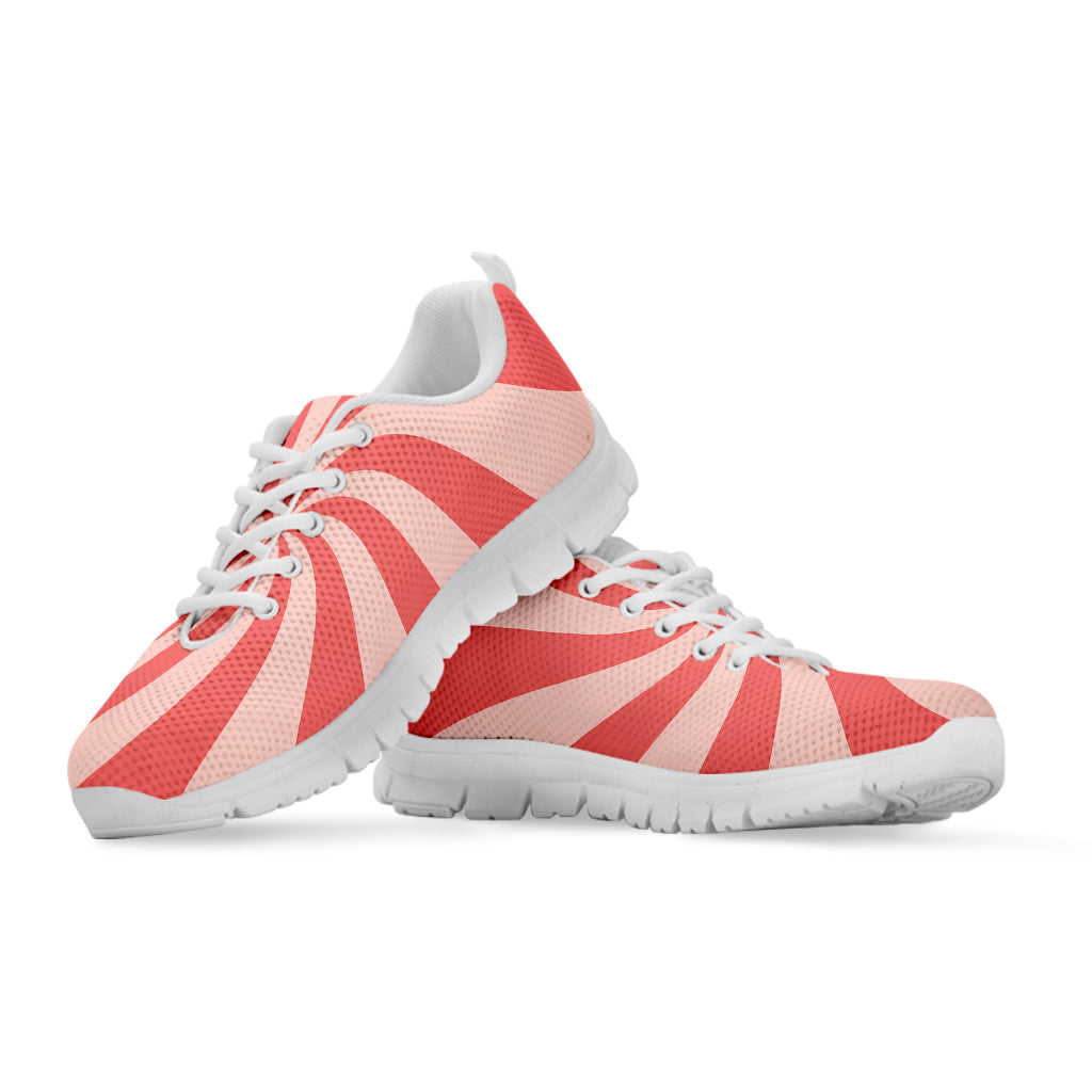 Pink Psychedelic Swirl Print White Running Shoes