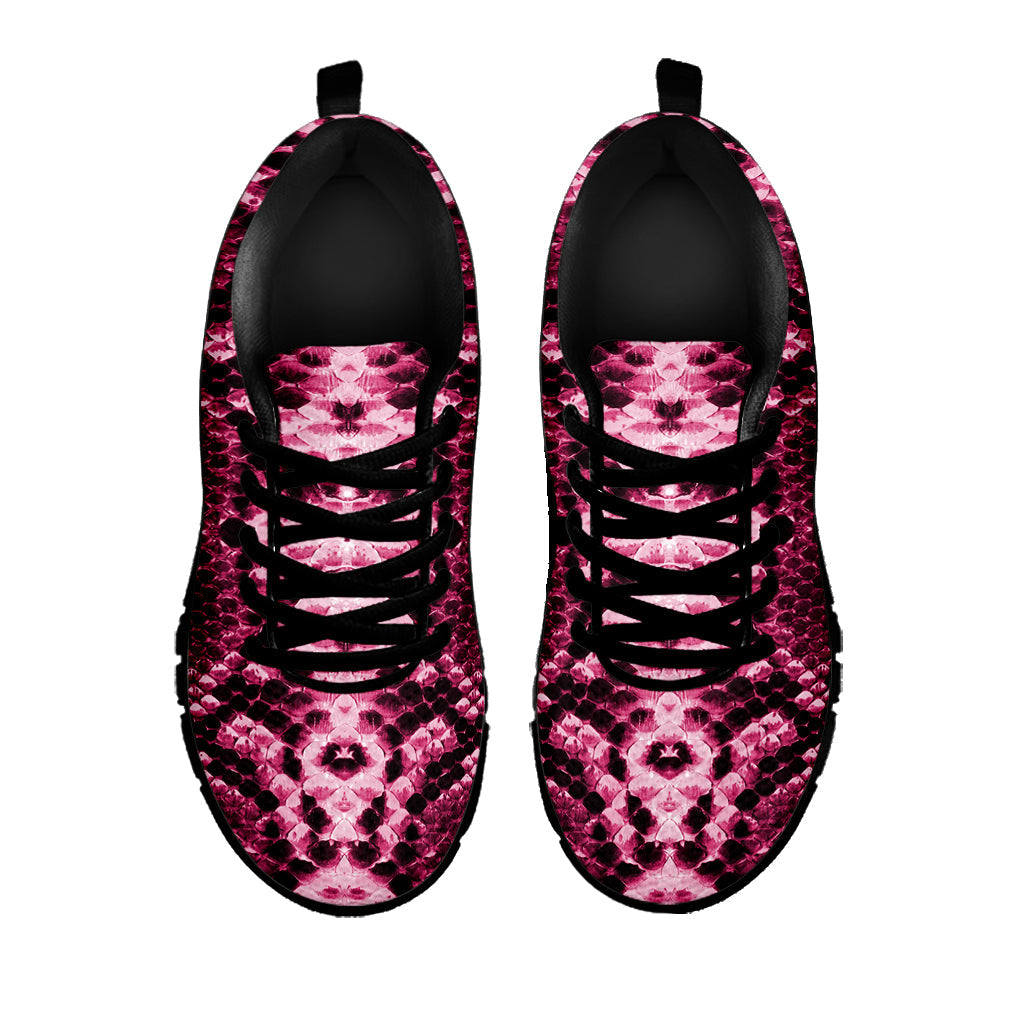 Pink Python Snakeskin Print Black Running Shoes