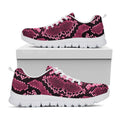 Pink Python Snakeskin Print White Running Shoes