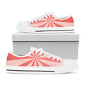 Pink Radial Rays Print White Low Top Sneakers
