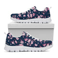 Pink Sakura Cherry Blossom Pattern Print White Running Shoes