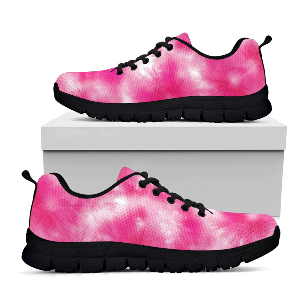 Pink Shibori Tie Dye Print Black Running Shoes