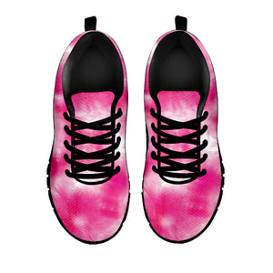 Pink Shibori Tie Dye Print Black Running Shoes