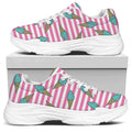 Pink Striped Ice Cream Pattern Print White Chunky Shoes