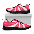 Pink Swirl Candy Print Black Running Shoes