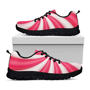Pink Swirl Candy Print Black Running Shoes