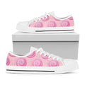 Pink Swirl Lollipop Pattern Print White Low Top Sneakers