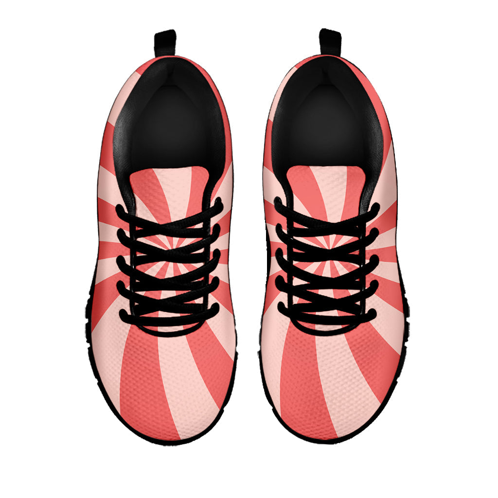 Pink Swirl Print Black Running Shoes