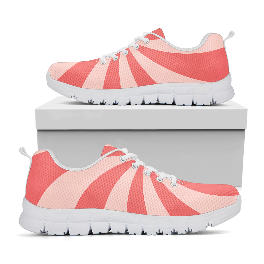 Pink Swirl Print White Running Shoes