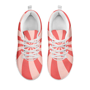 Pink Swirl Print White Running Shoes