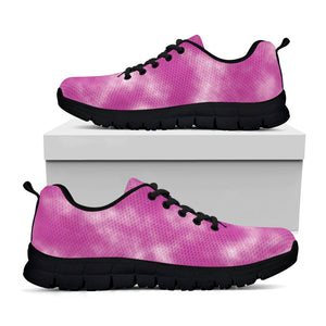 Pink Tie Dye Print Black Running Shoes