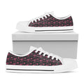 Pink Tyrannosaurus Fossil Pattern Print White Low Top Sneakers