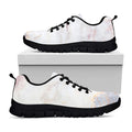 Pink White Grey Marble Print Black Running Shoes