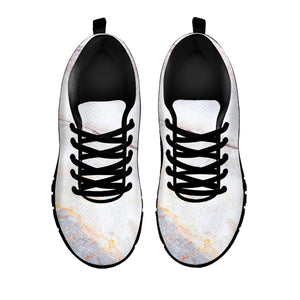Pink White Grey Marble Print Black Running Shoes