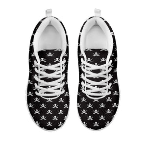 Pirate Skull Symbol Pattern Print White Running Shoes