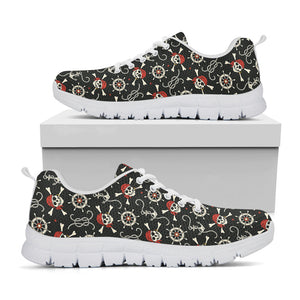 Pirate Theme Pattern Print White Running Shoes