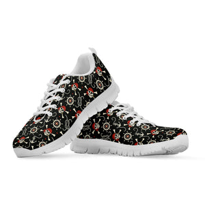 Pirate Theme Pattern Print White Running Shoes