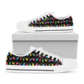 Pixel Christmas Lights Print White Low Top Sneakers