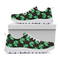 Pixel Clover St. Patrick's Day Print White Running Shoes