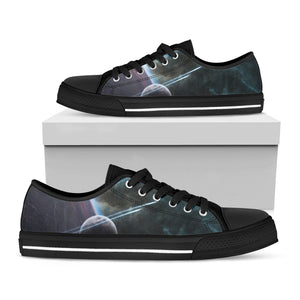 Planet And Space Print Black Low Top Sneakers