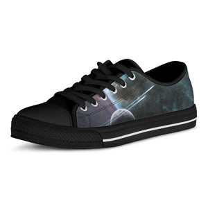 Planet And Space Print Black Low Top Sneakers
