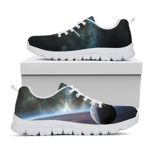 Planet And Space Print White Running Shoes