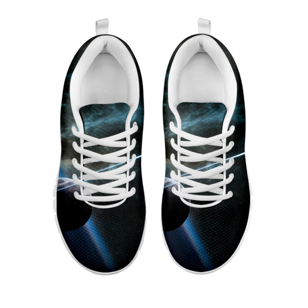 Planet And Space Print White Running Shoes