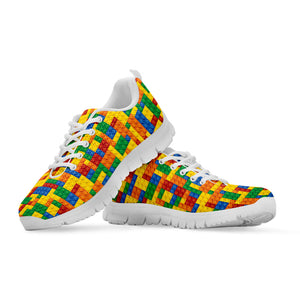 Plastic Building Blocks Pattern Print White Running Shoes