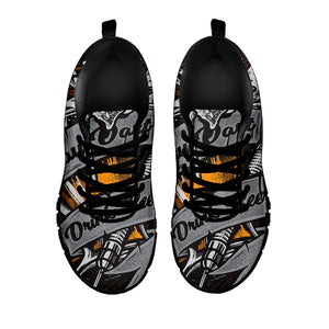 Play Dart Drink Beer Print Black Running Shoes