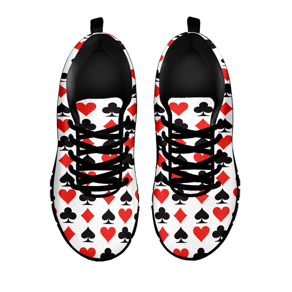 Playing Card Symbols Pattern Print Black Running Shoes