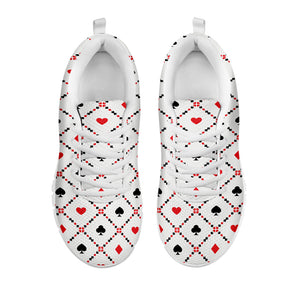 Poker Playing Card Suits Pattern Print White Running Shoes