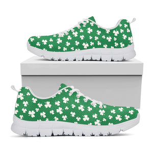 Polka Dot Irish St. Patrick's Day Print White Running Shoes