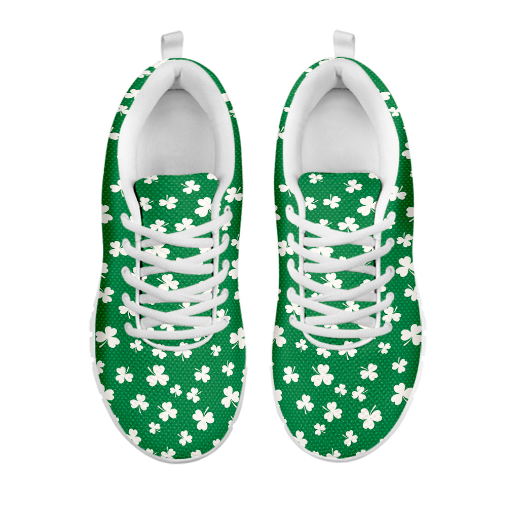 Polka Dot Irish St. Patrick's Day Print White Running Shoes