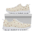 Polka Dot Jack Russell Terrier Print White Running Shoes