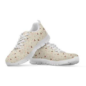 Polka Dot Jack Russell Terrier Print White Running Shoes