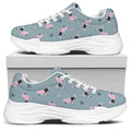 Poodle And Crown Pattern Print White Chunky Shoes