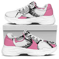 Poodle With Glasses Print White Chunky Shoes