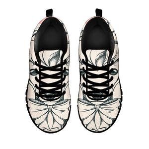 Princess Poodle Print Black Running Shoes