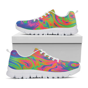 Psychedelic Bubble Print White Running Shoes