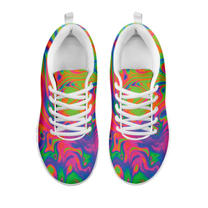 Psychedelic Bubble Print White Running Shoes