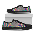 Psychedelic Explosion Optical Illusion Black Low Top Sneakers