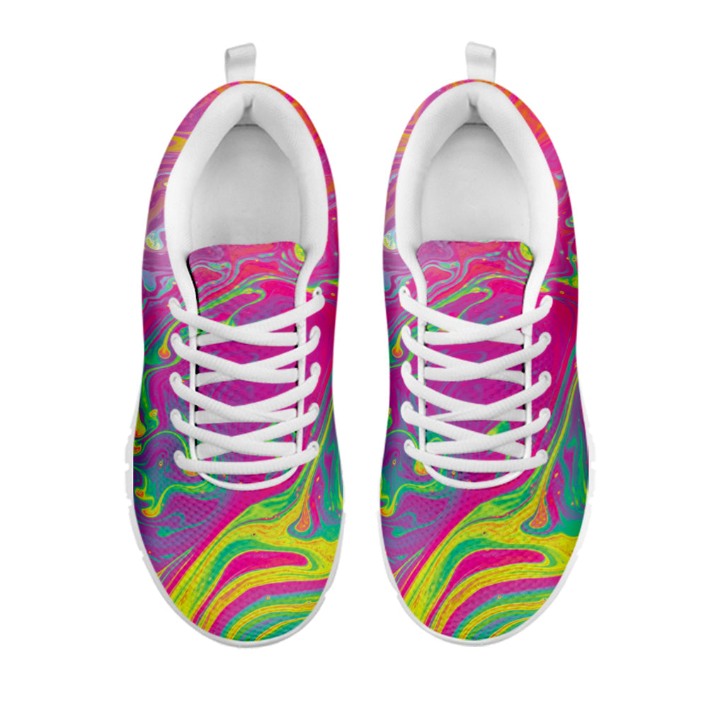 Psychedelic Formed Print White Running Shoes