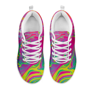 Psychedelic Formed Print White Running Shoes