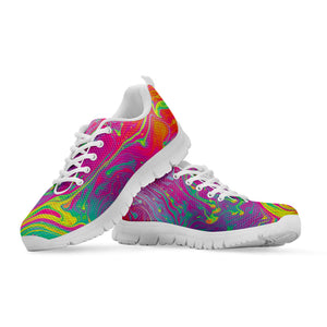Psychedelic Formed Print White Running Shoes