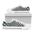 Psychedelic Illusory Motion Print White Low Top Sneakers