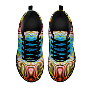 Psychedelic Kaleidoscope Print Black Running Shoes