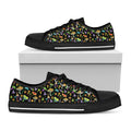 Psychedelic Mushroom Pattern Print Black Low Top Sneakers