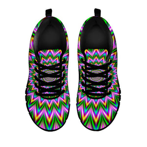 Psychedelic Radiant Optical Illusion Black Running Shoes