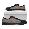 Psychedelic Rave Print Black Low Top Sneakers