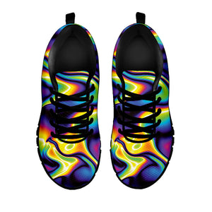 Psychedelic Wavy Print Black Running Shoes